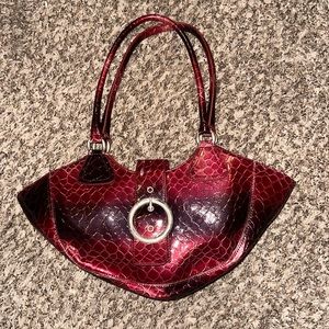 Red Crocodile Skin Purse